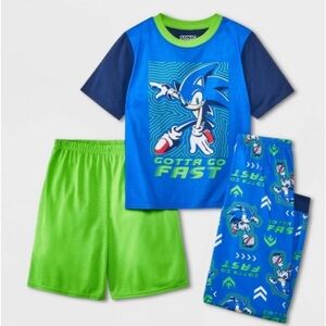 Boys' Sonic the Hedgehog 3pc Pajama Set - Blue